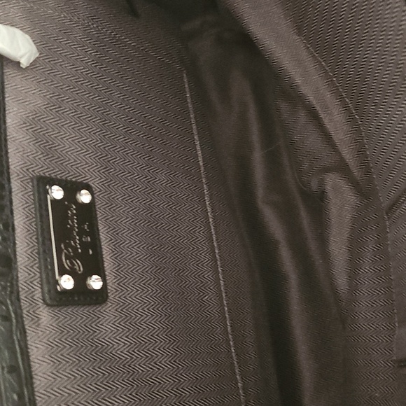 Raviani Usa Xl Black Croc-Embossed Satchel Bag - Picture 5 of 10